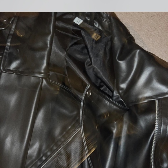 Commense Black Leather Jacket - Picture 4 of 5